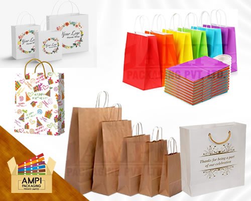 Multicolour & Brown Paper Bags